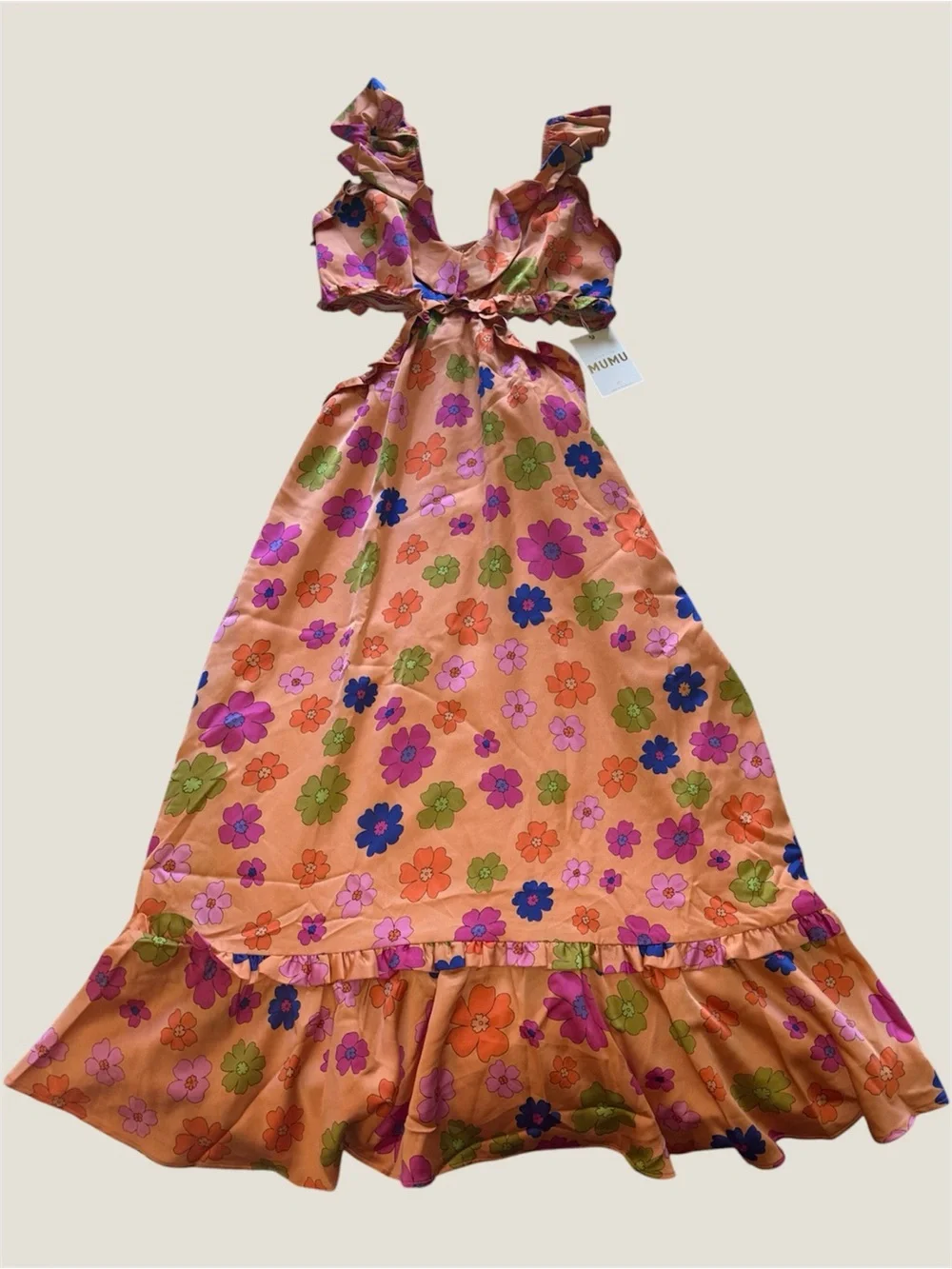 Show Me Your Mimi Poppin Poppy Orange Lane Floral Midi Dress - Picture 8 of 10